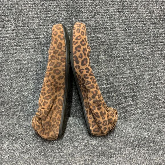 Earthies Ballet Flats Shoes Womens 7.5 Brown Tolo Leather Slip On Animal Leopard - Picture 7 of 14